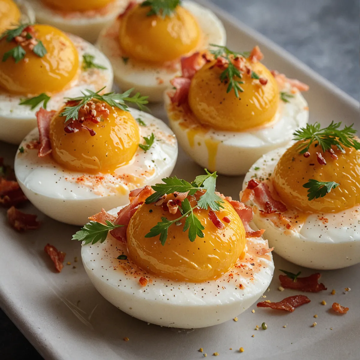 Spiced Egg Halves