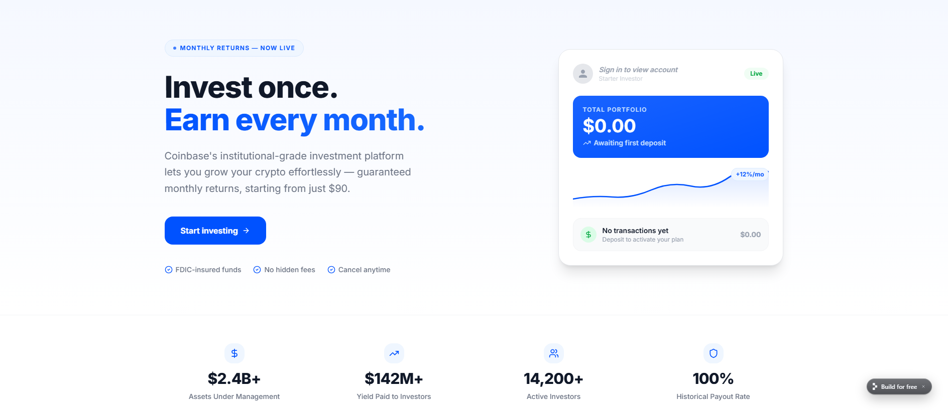 Forensic screenshot of coinbase-invest--camrongraves4.replit.app showing the phishing page layout