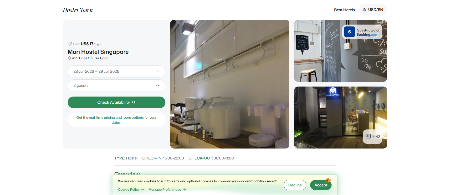 Forensic screenshot of mori.hostel.town showing the phishing page layout