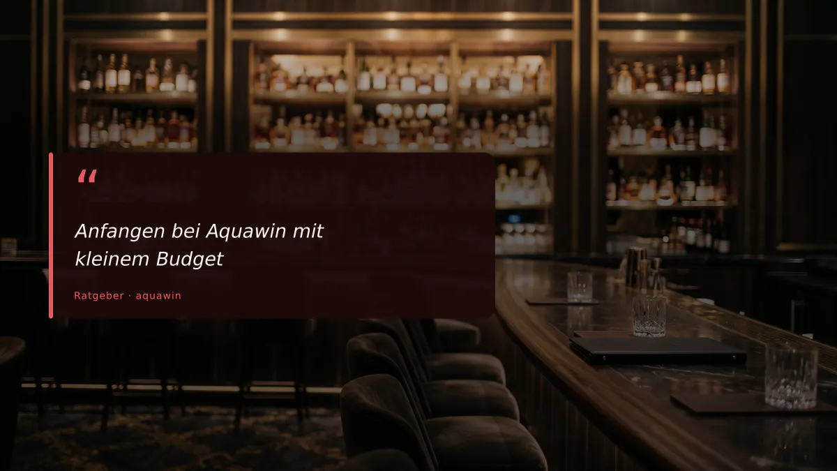 Anfangen bei Aquawin mit kleinem Budget