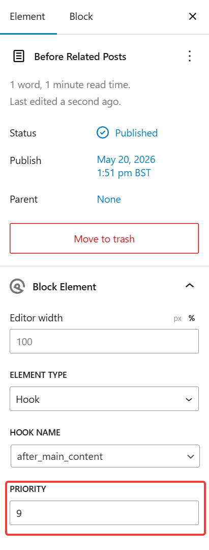 Element priority