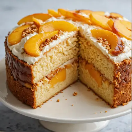 Peach Cake with Brown Sugar