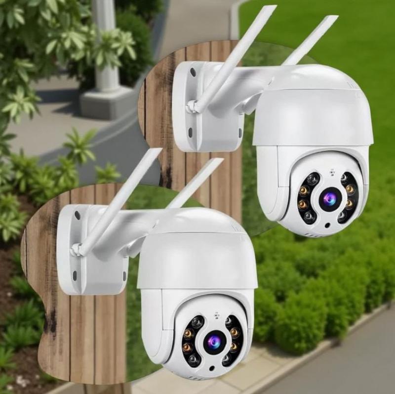 Kit 2 Câmera Segurança Ip Interna Externa Wifi Icsee Infravermelho Prova Dágua - Hw Branco