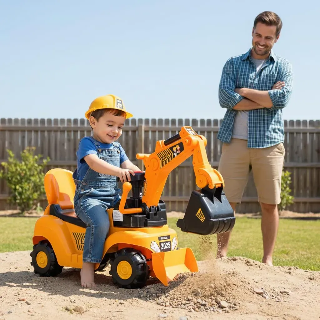 Big Size Excavator Ride On JCB car for Kids with Arm, Digging Bucket and Front Loader Movement, Ride-On Toy for Toddlers Ages 1– 4 Years with Music photo 2