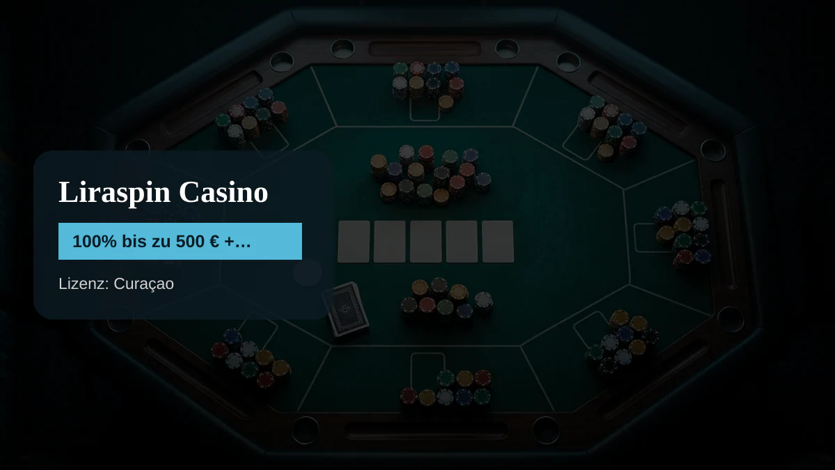 Liraspin Casino — Willkommensbonus 100% bis zu 500 € + 50 FS, Zahlungen: Visa, Mastercard, Skrill, Neteller, Paysafecard Liraspin Casino — Willkommensbonus 100% bis zu 500 € + 50 FS, Zahlungen: Visa, Mastercard, Skrill, Neteller, Paysafecard