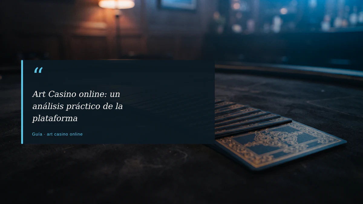 Art Casino online: un análisis práctico de la plataforma