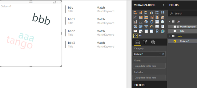 Wildcards in filter