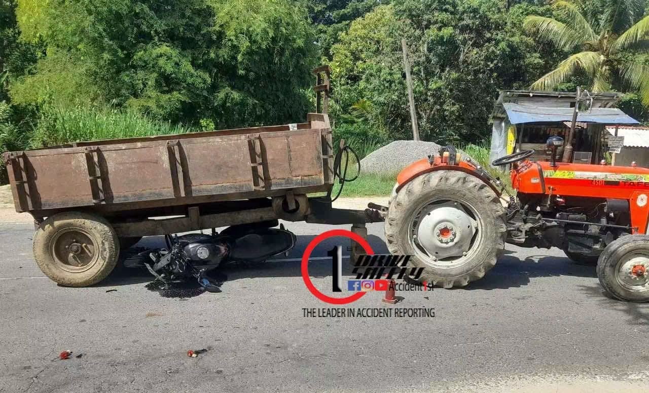 One person has been hospitalized due to a collision between a tractor and a motorcycle on the Bibila-Monaragala road.