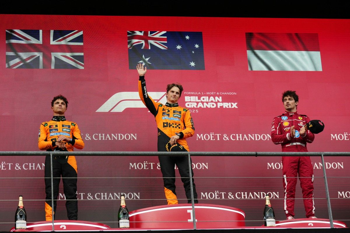 Oscar Piastri celebrating a Formula 1 victory