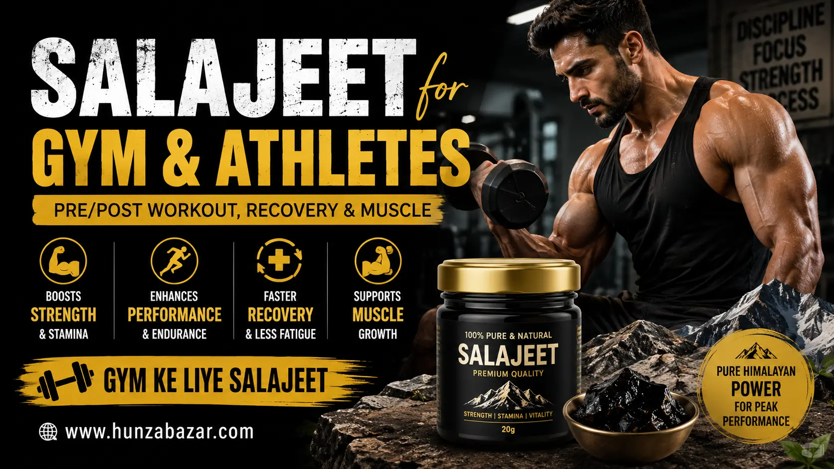 Salajeet for Gym & Athletes — Pre/Post Workout, Recovery & Muscle (Gym ke liye Salajeet)