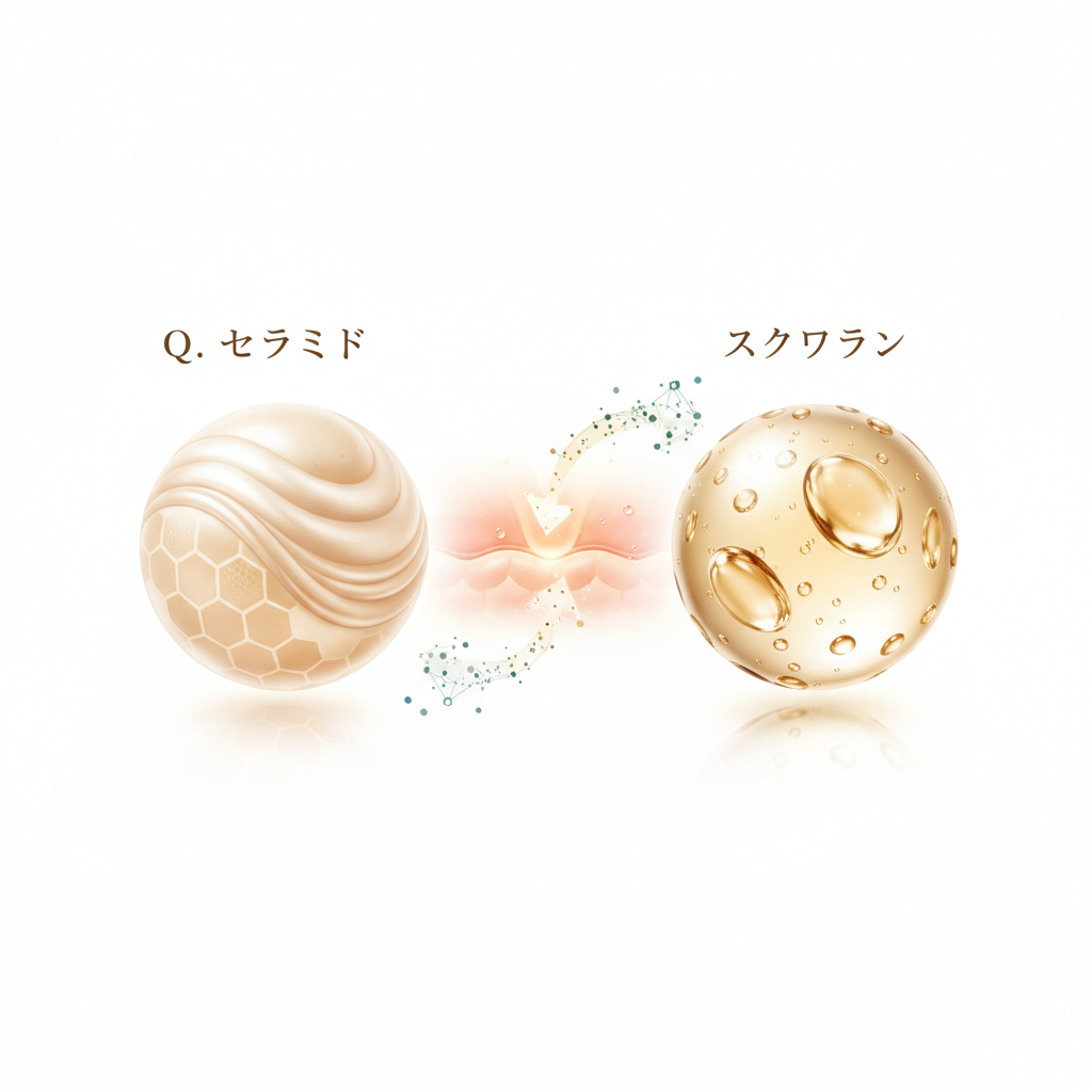 セラミドとスクワランどっちが効く？乾燥肌の保湿比較 Q. セラミドとスクワラン、どっちが乾燥肌に効く？ 韓国コスメ