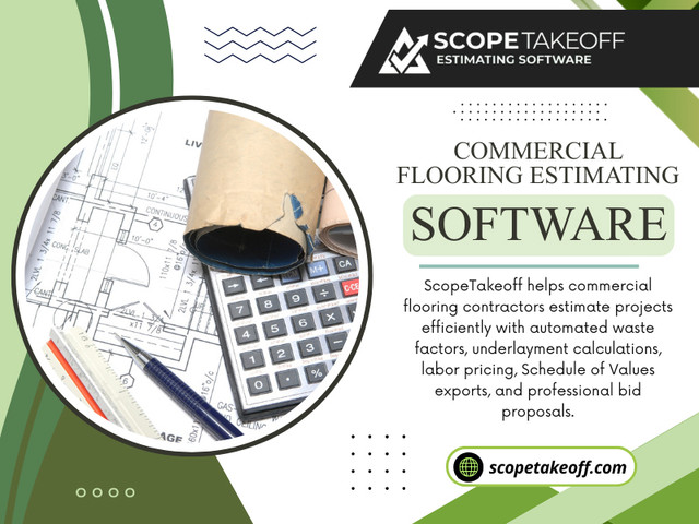 Using Commercial flooring estimating software helps contractors stay organized while handling more complex estimating requirements. Instead of feeling overwhelmed by project size, estimators can focus on reviewing details and maintaining accuracy.

For more info visit here: https://scopetakeoff.com/flooring-estimating-software/

Read our blogs:
https://scopetakeoff.wordpress.com
https://scopetakeoff.tumblr.com
https://scopetakeoff.weebly.com
https://scopetakeoff.mystrikingly.com/blog/flooring-estimating-software

More Links:
https://heylink.me/scopetakeoff/
https://peatix.com/user/29433486/view
https://www.quora.com/profile/Scopetakeoff