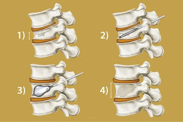 Kyphoplasty balloon vertebral height restoration