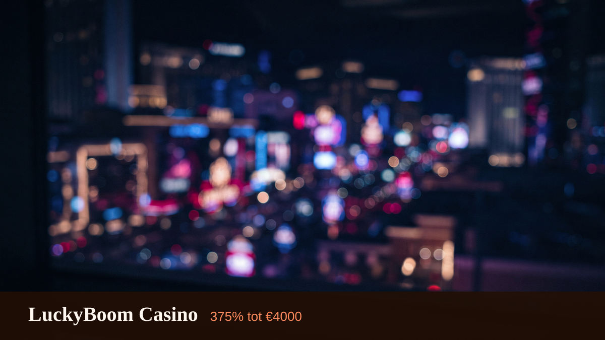 LuckyBoom Casino — welkomstbonus 375% tot €4000 + 650 FS, betalingen: Visa, Mastercard, PayPal, Skrill, Neteller