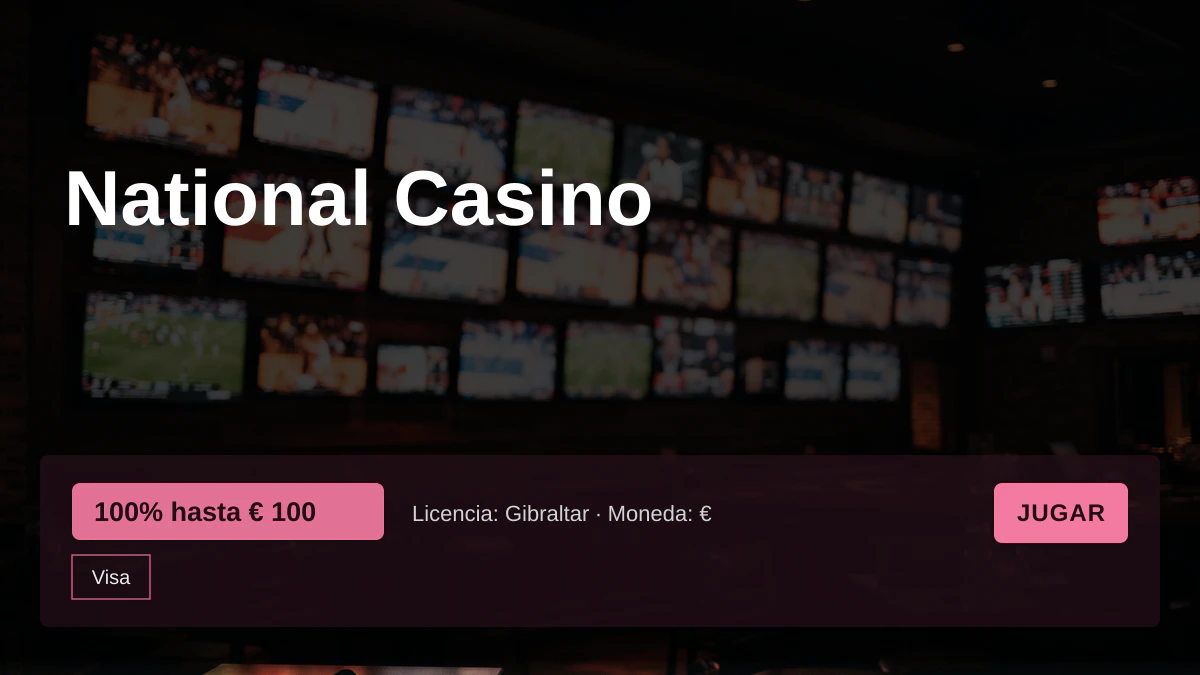National Casino — bono de bienvenida 100% hasta € 100 + 10 FS, pagos: Visa, Mastercard, Skrill, Paysafecard, Revolut National Casino — bono de bienvenida 100% hasta € 100 + 10 FS, pagos: Visa, Mastercard, Skrill, Paysafecard, Revolut