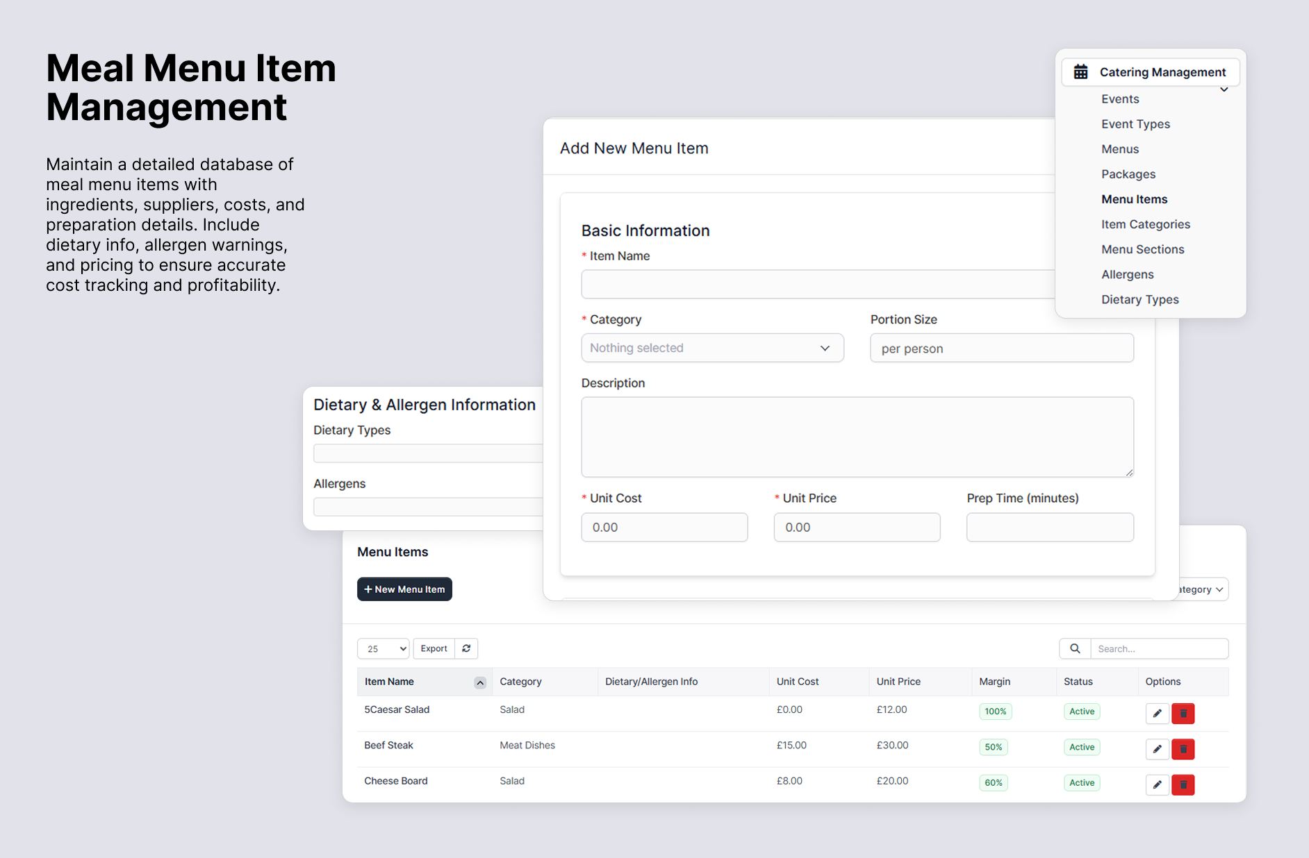 Catering Management Module for Perfex CRM