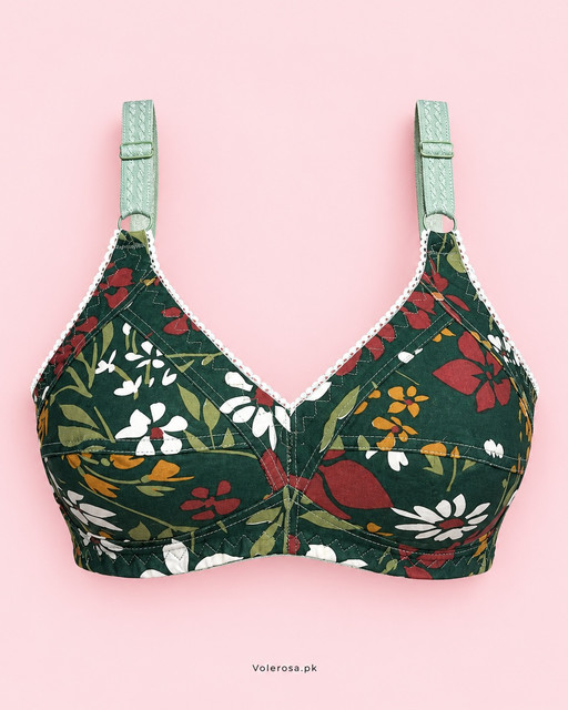 Premium Cotton Printed Everyday Bra Set - Pack of 5 Non-Padded, Back view