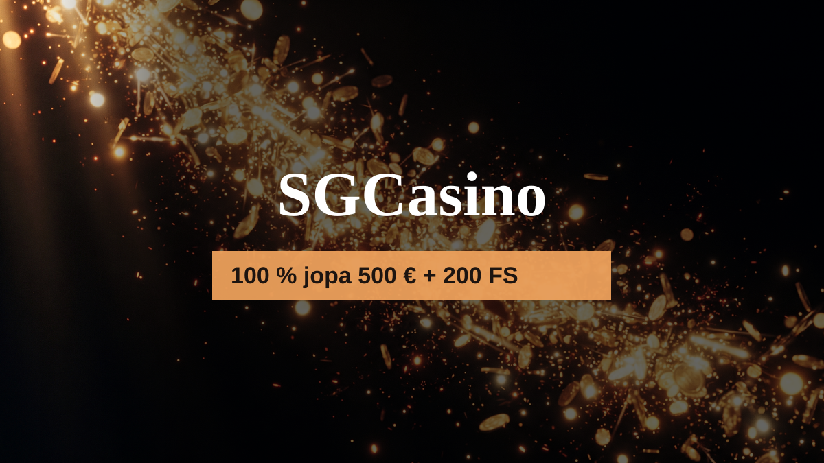 SGCasino kasino — tervetuliaisbonus 100 % jopa 500 € + 200 FS, maksutavat: Visa, Mastercard, Skrill, Neteller, Paysafecard
