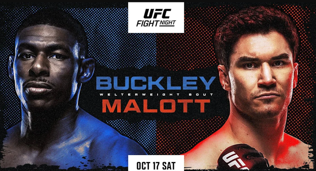 Watch UFC Fight Night: Buckley vs. Malott 10/17/2026