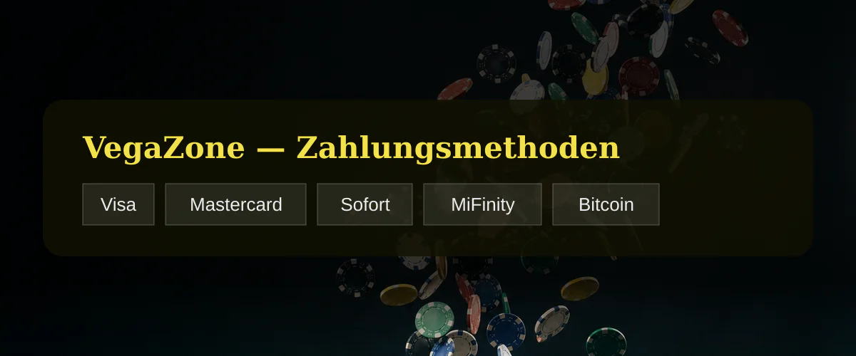 VegaZone — Zahlungsmethoden: Visa, Mastercard, Sofort, MiFinity, Bitcoin