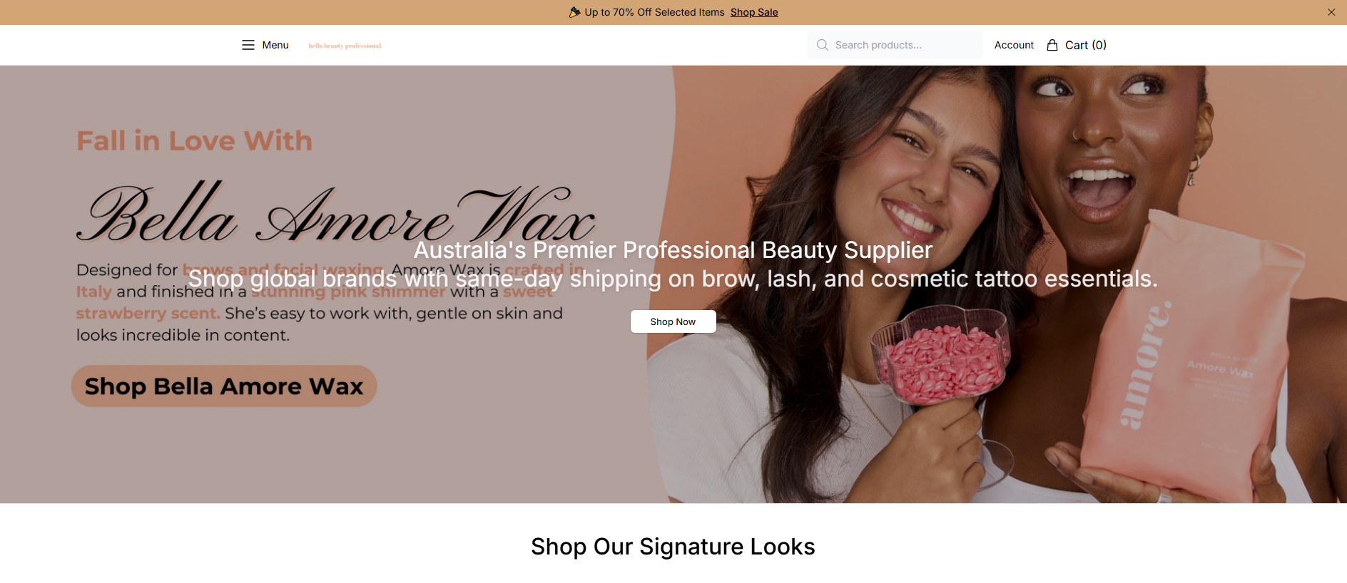 Stored capture of bellabeautyproshoppeonline.shop