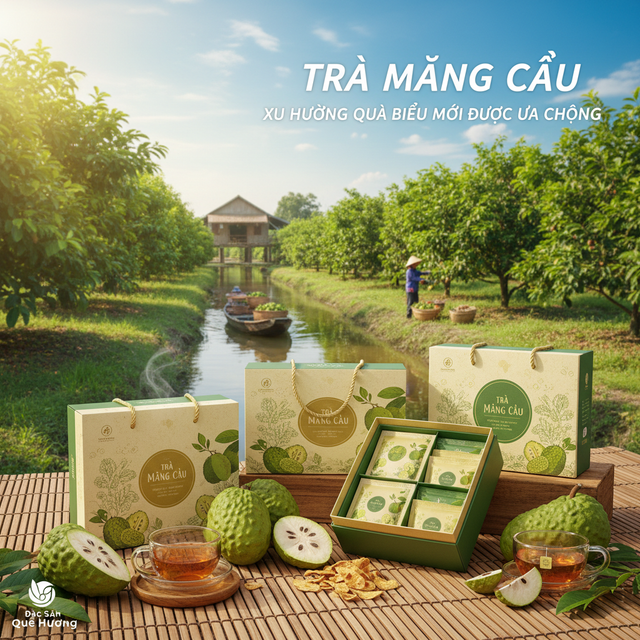 Hộp quà trà mãng cầu – xu hướng quà biếu mới được ưa chuộng