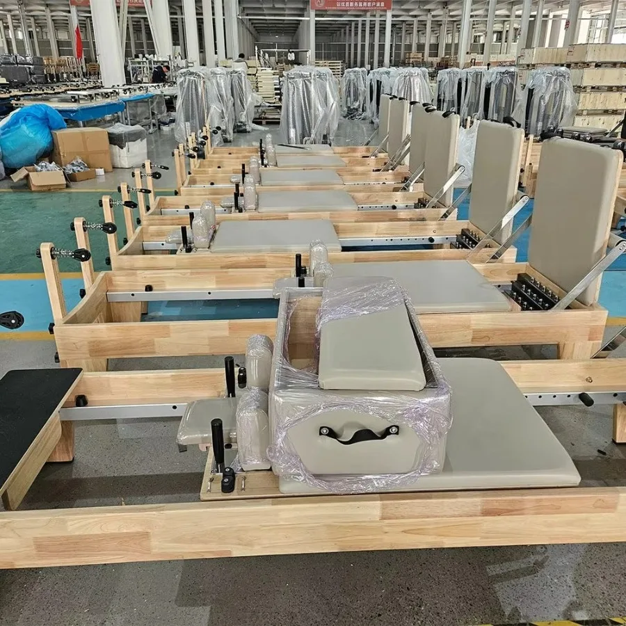 Wood Pilates Reformer Set Customizable Leather Colors Reformer Pilates Machine for Yoga Studio pilates 3-in-1 view 5