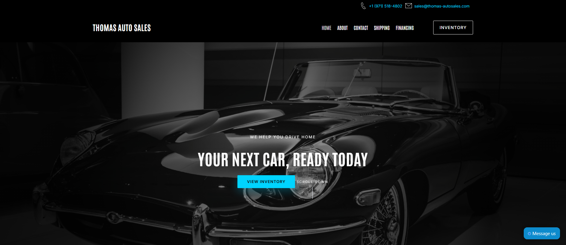 Stored capture of thomas-autosales.com
