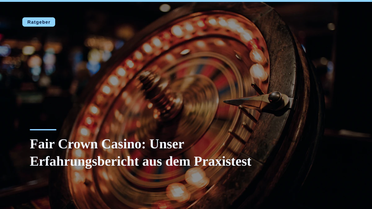 Fair Crown Casino: Unser Erfahrungsbericht aus dem Praxistest
