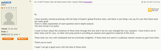 Feedback for Experts Global GMAT Mocks 17