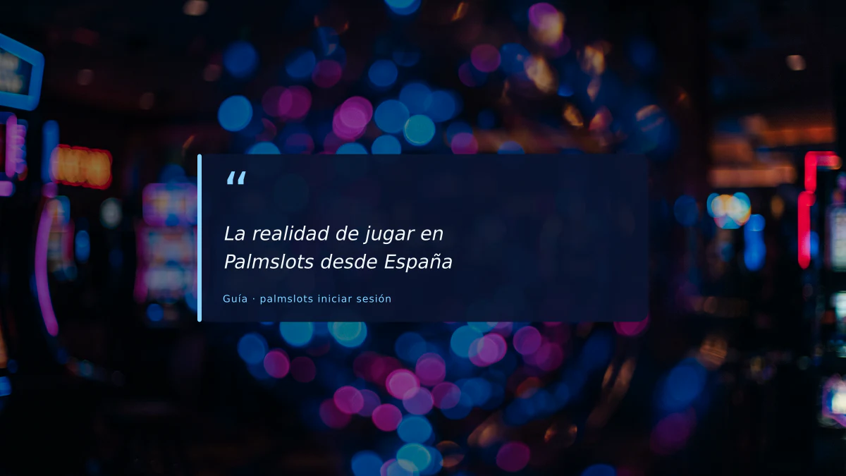 La realidad de jugar en Palmslots desde España