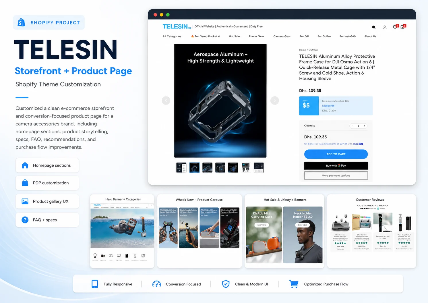 Building a Conversion-Focused Shopify Storefront and Product Page