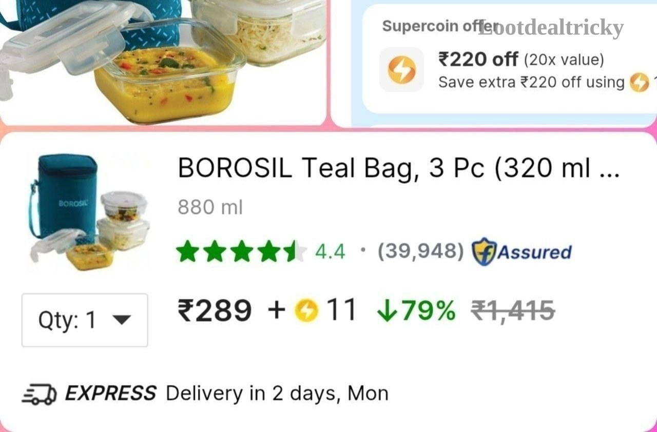 Borosil Premium Lunch – Just ₹289 | Loot Ka Maal Borosil Premium Lunch – Just ₹289 | Loot Ka Maal