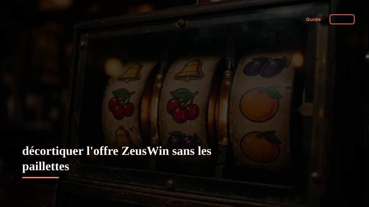 décortiquer l'offre ZeusWin sans les paillettes