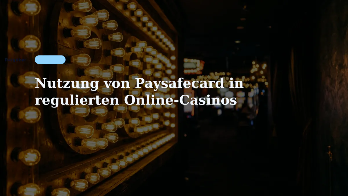 Nutzung von Paysafecard in regulierten Online-Casinos