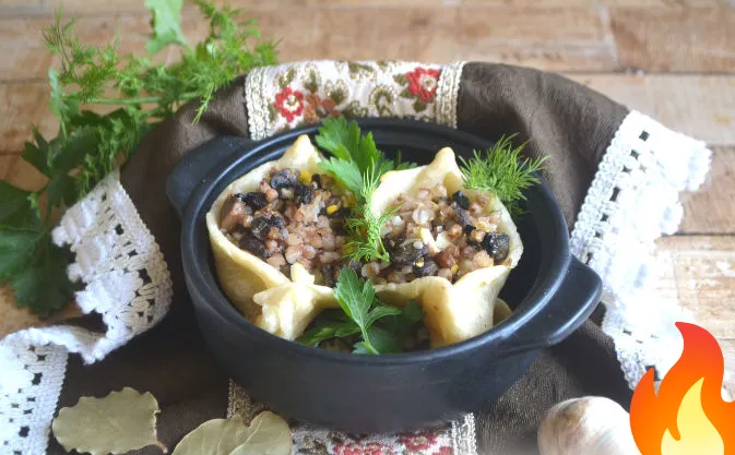 Фото Кундюмы с гречкой и грибами