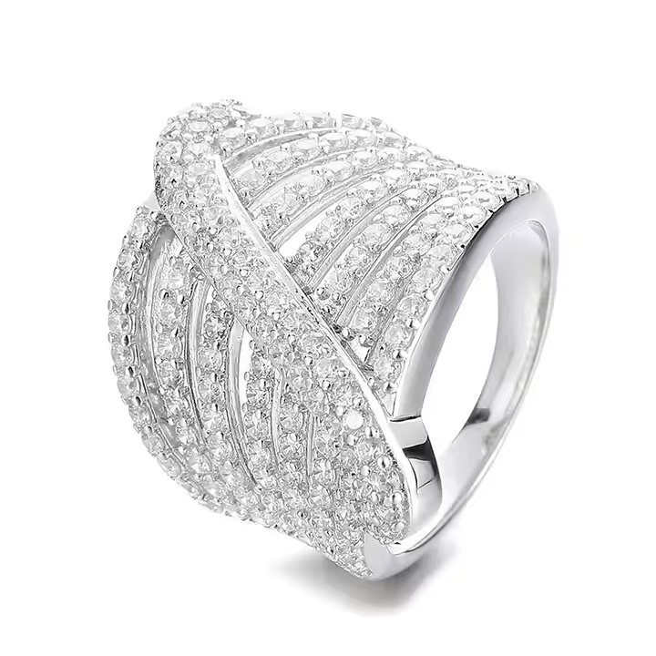 Multi-Row Wave Cocktail Ring