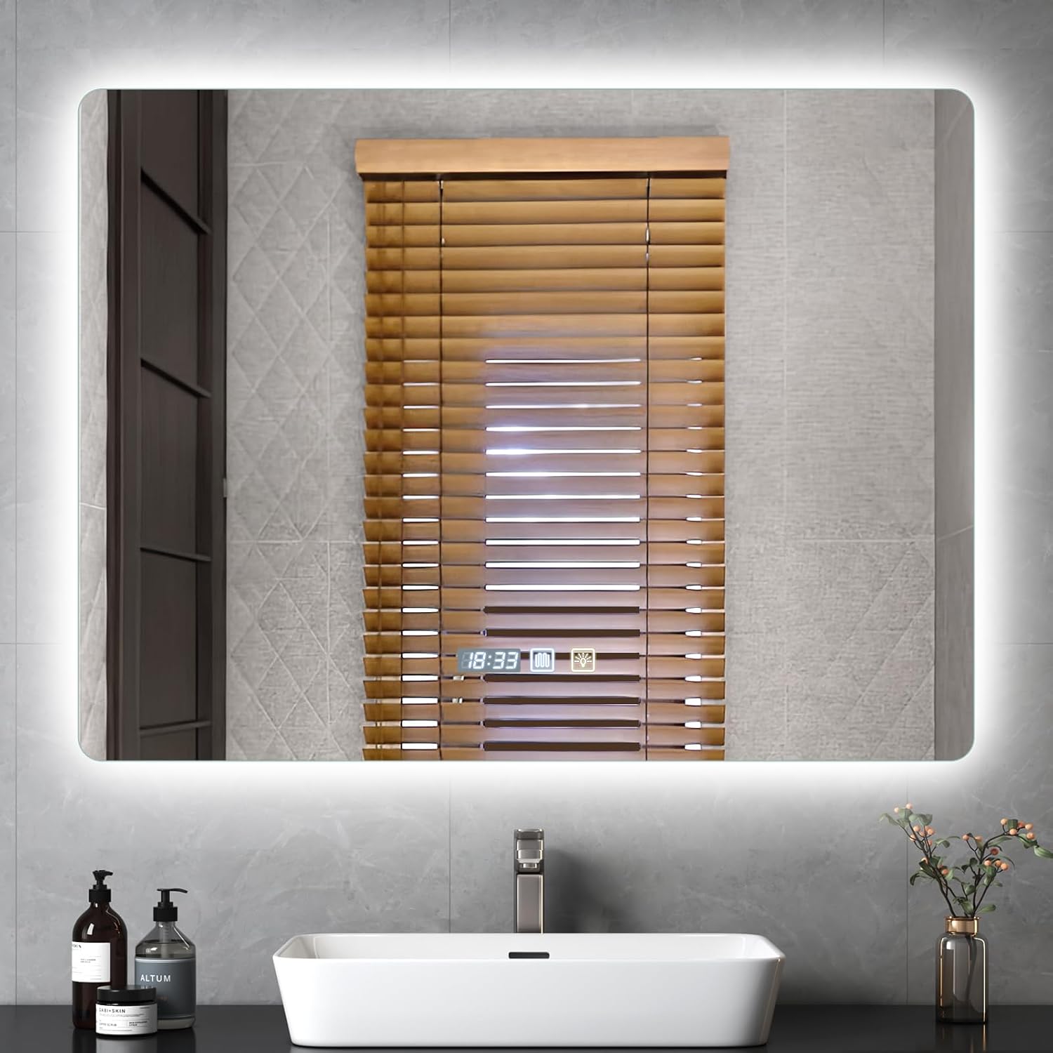 Espejo baño retroiluminado LED con luz frontal y trasera antivaho