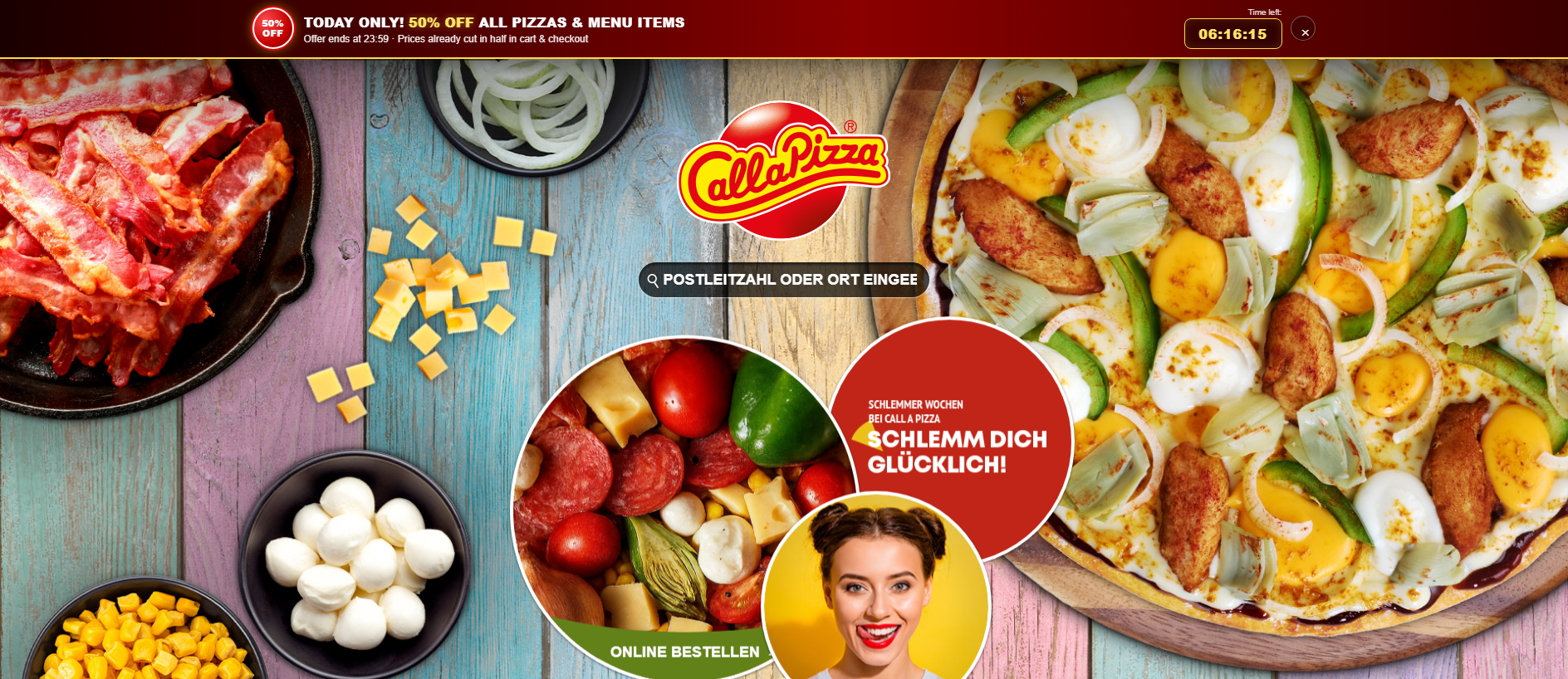 Screenshot of callpizzde.com