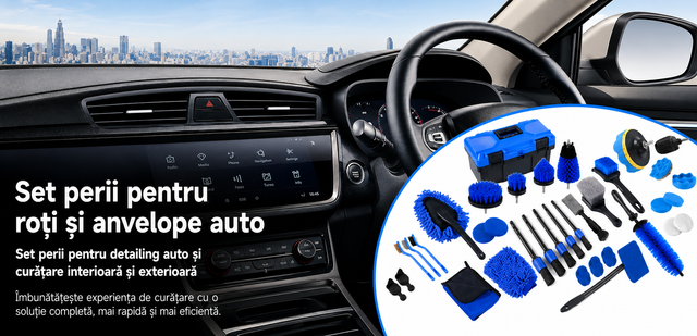 Set complet perii si accesorii pentru detailing auto - imagine 1