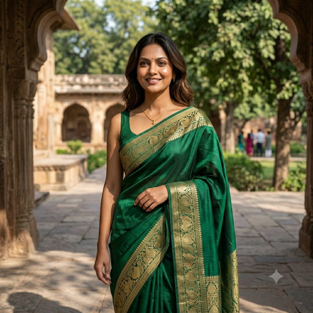 Indian Silk Saree Portrait Copy Paste Prompt for AI Photos