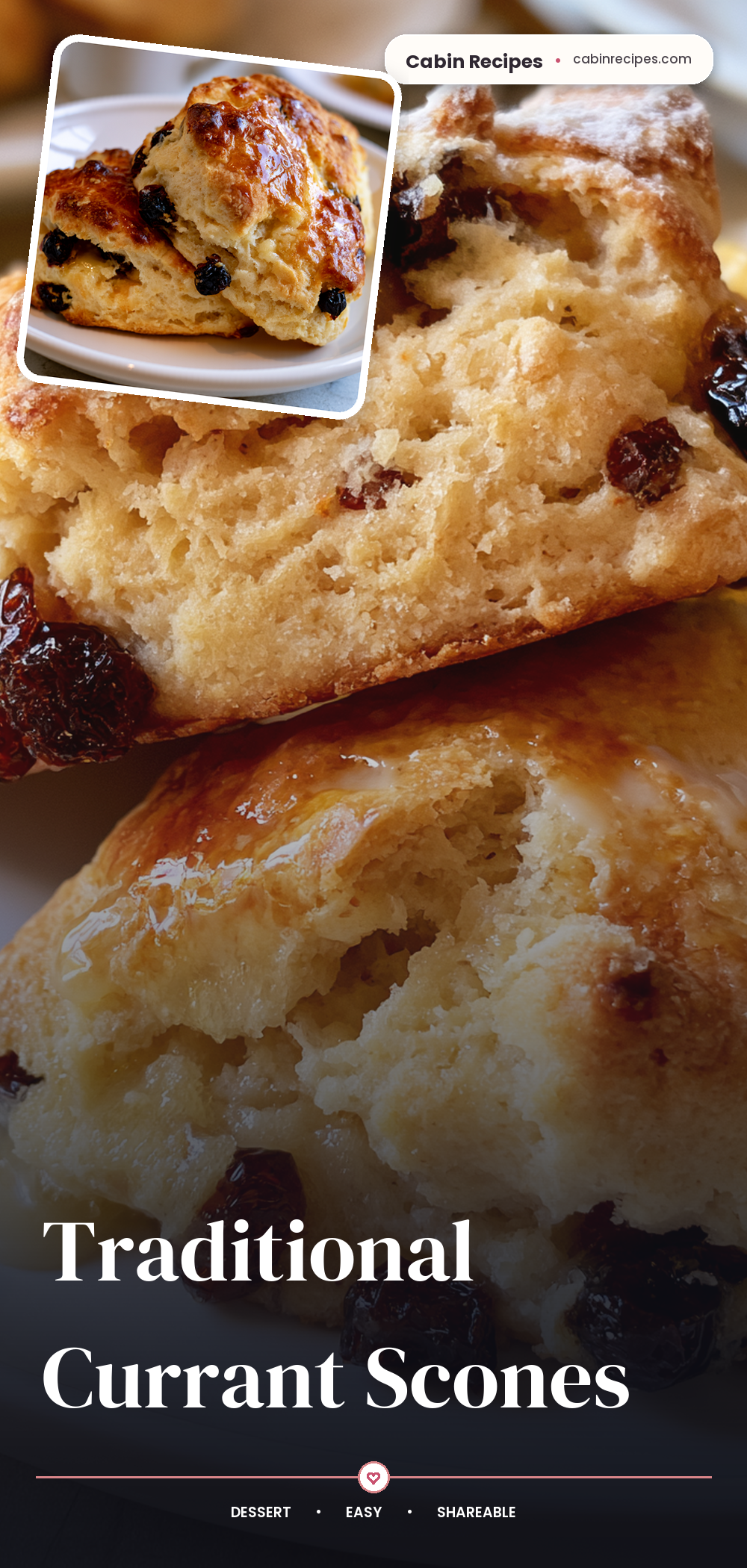 Pinterest graphic for Traditional Currant Scones