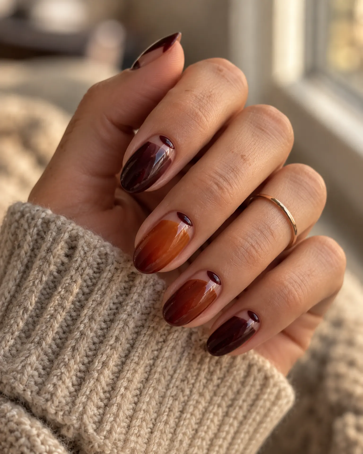 Halloween Half-Moon Detail manicure inspiration for halloween nail ideas