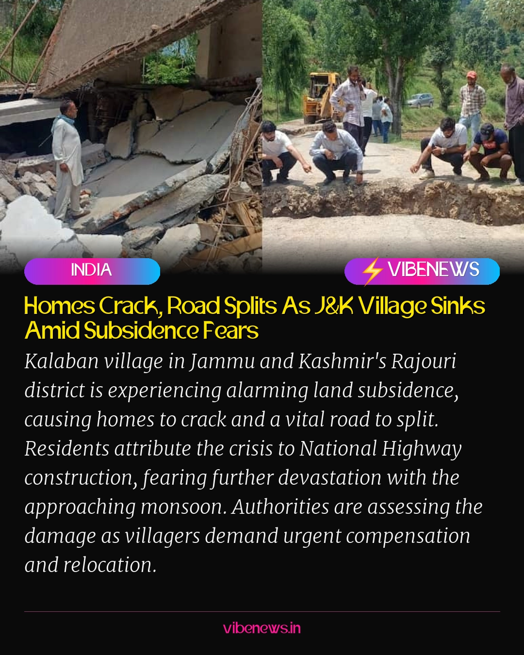 Homes Crack, Road Splits As J&K Village Sinks Amid Subsidence Fears
