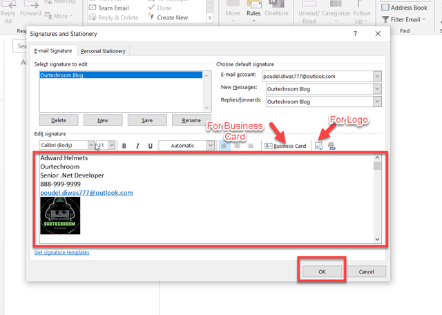 How To Create And Add Signature And Logo image In Outlook Messages 2022 