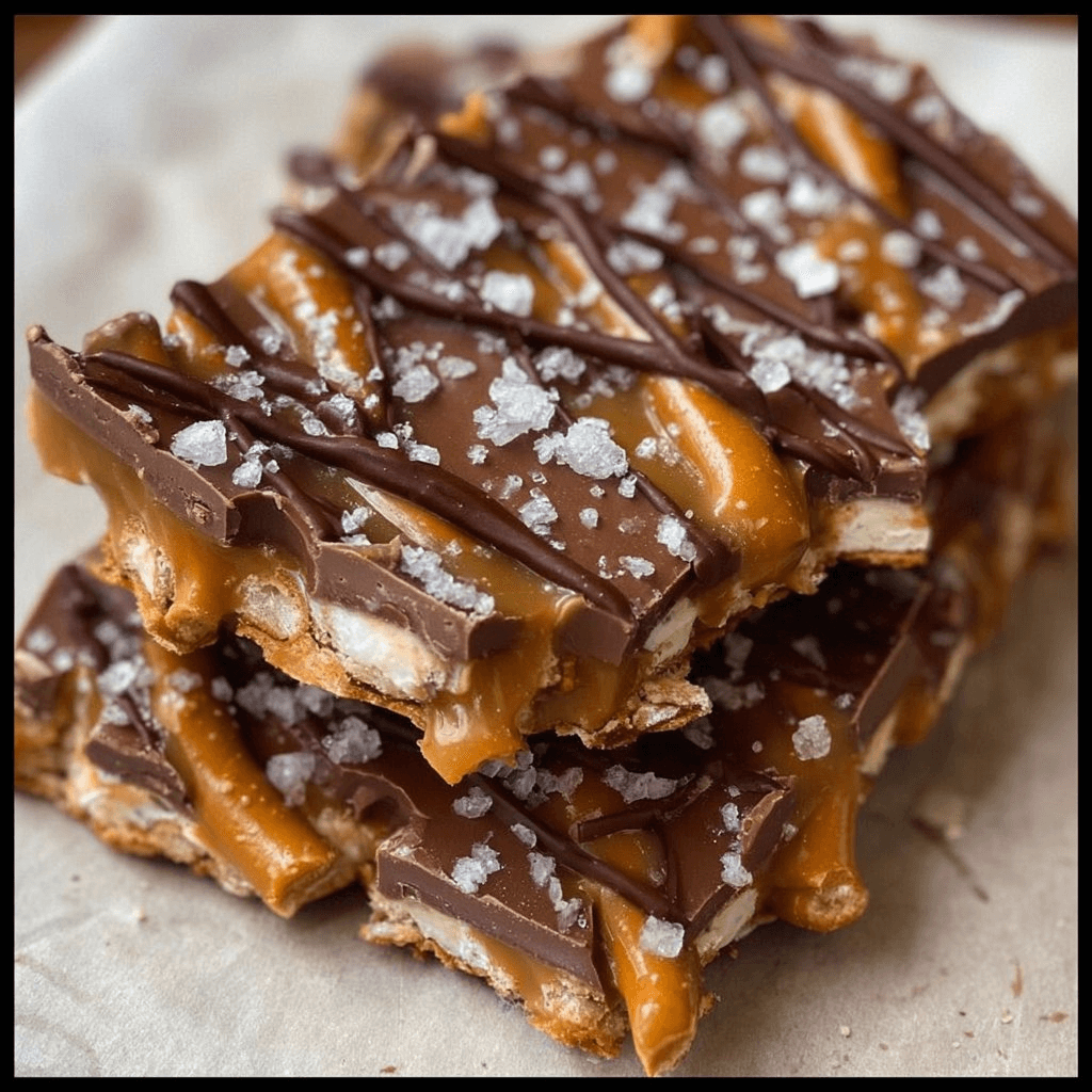 The Best Salted Caramel Pretzel Bark step photo