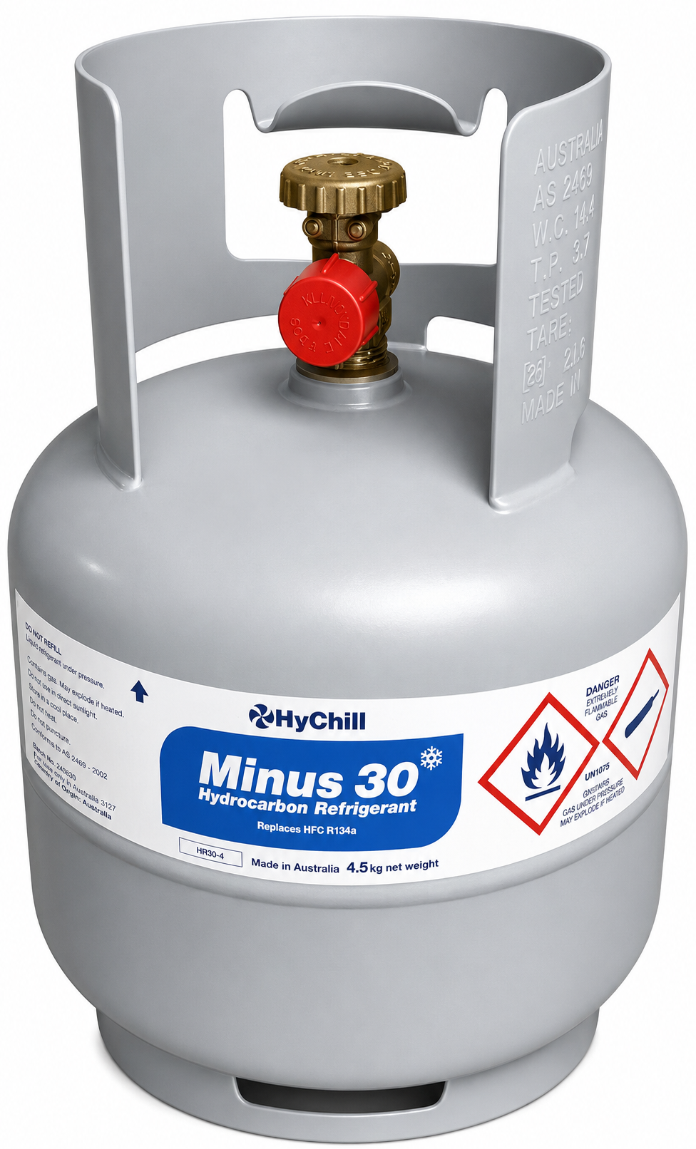 AIR CON GAS MINUS30 R134A 4.5KG BOTTLE