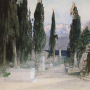 Кладбище среди кипарисов 1897
