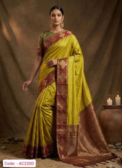 Lemon color premium silk saree