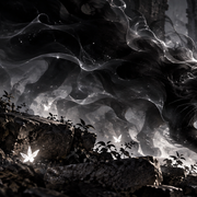 Spectral Cat Among Ancient Ruins